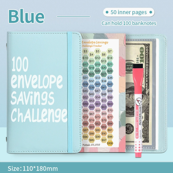 100-Day Savings Challenge Binder (A6, Pink)