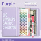 100-Day Savings Challenge Binder (A6, Pink)