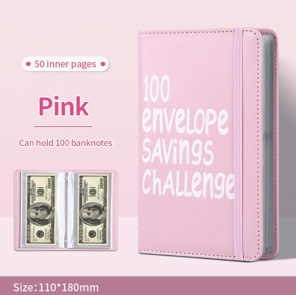 100-Day Savings Challenge Binder (A6, Pink)
