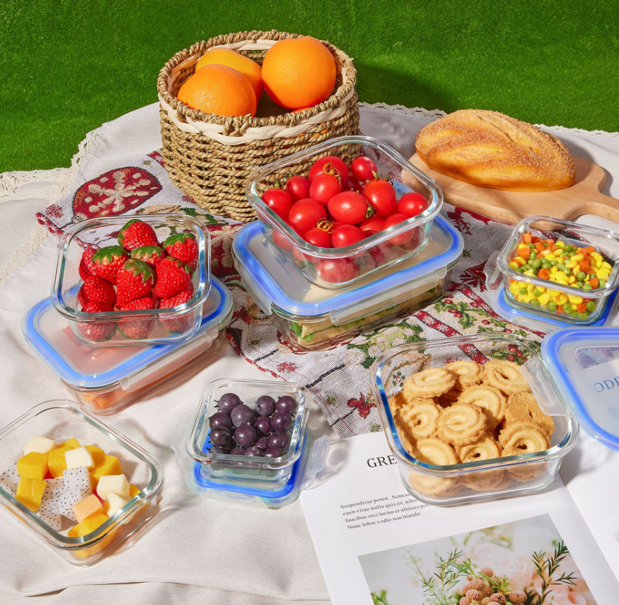 Glass Food Storage Container Set