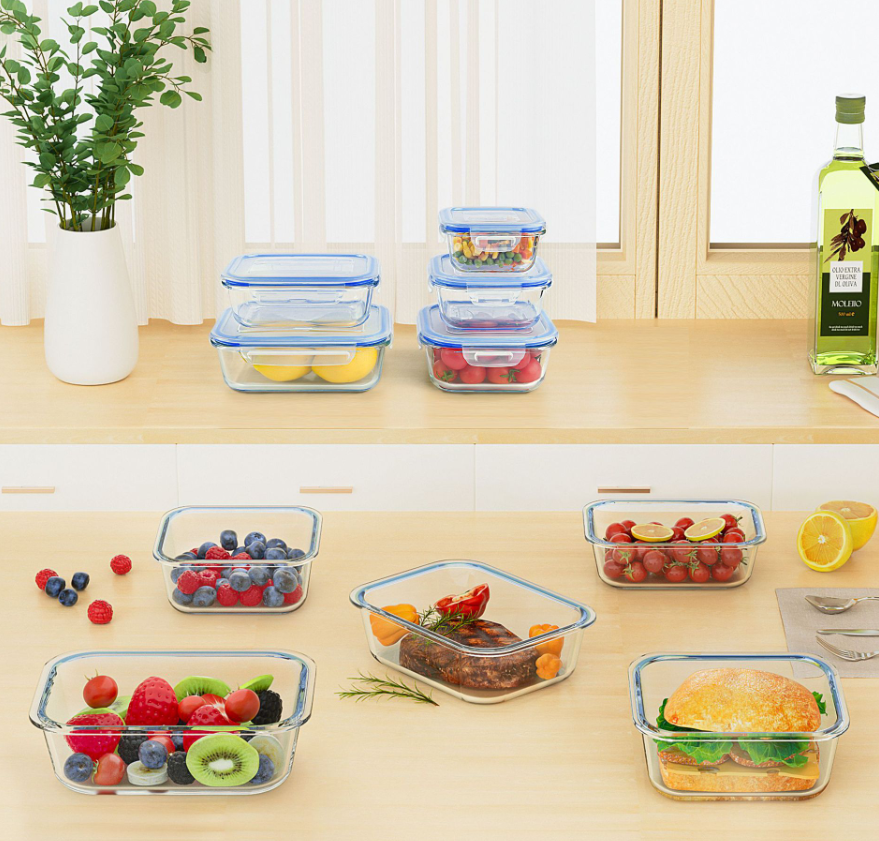Glass Food Storage Container Set
