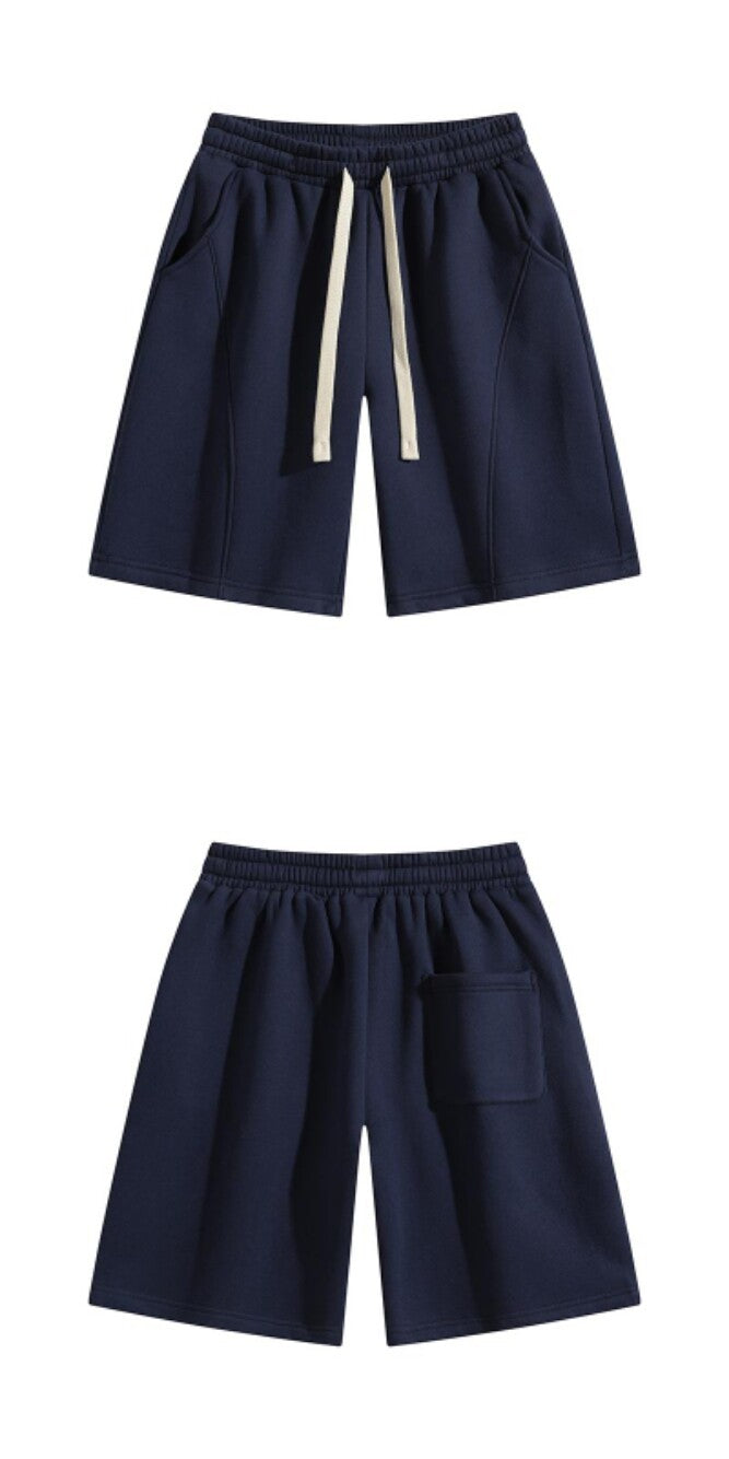 Women's Solid Color Drawstring Sweat Shorts | Loose-Fit Casual Athletic Shorts with Pockets