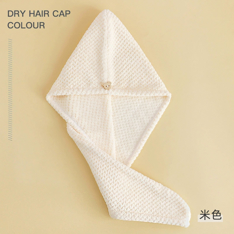 Women’s Thick Coral Fleece Hair Drying Towel Cap | Ultra Absorbent Quick-Dry Bath Turban | Anti-Shedding Hair Wrap