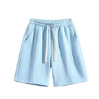 Women's Solid Color Drawstring Sweat Shorts | Loose-Fit Casual Athletic Shorts with Pockets