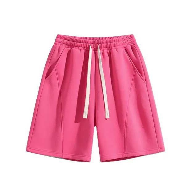 Women's Solid Color Drawstring Sweat Shorts | Loose-Fit Casual Athletic Shorts with Pockets