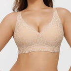Full-Coverage Leopard Print Seamless Push-Up Bra