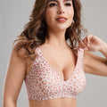 Full-Coverage Leopard Print Seamless Push-Up Bra